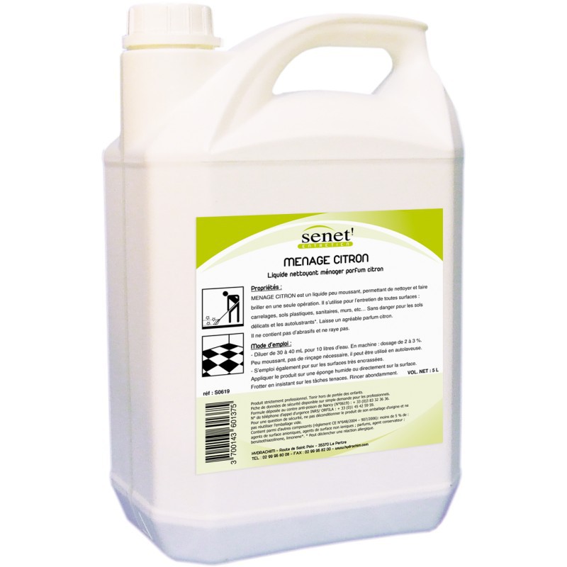 SENET LIQUIDE NETTOYANT SOL AU CITRON 5 Litres