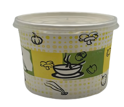 Pot à Soupe en Carton 480ml – 500 Pcs (Avec Couvercle)