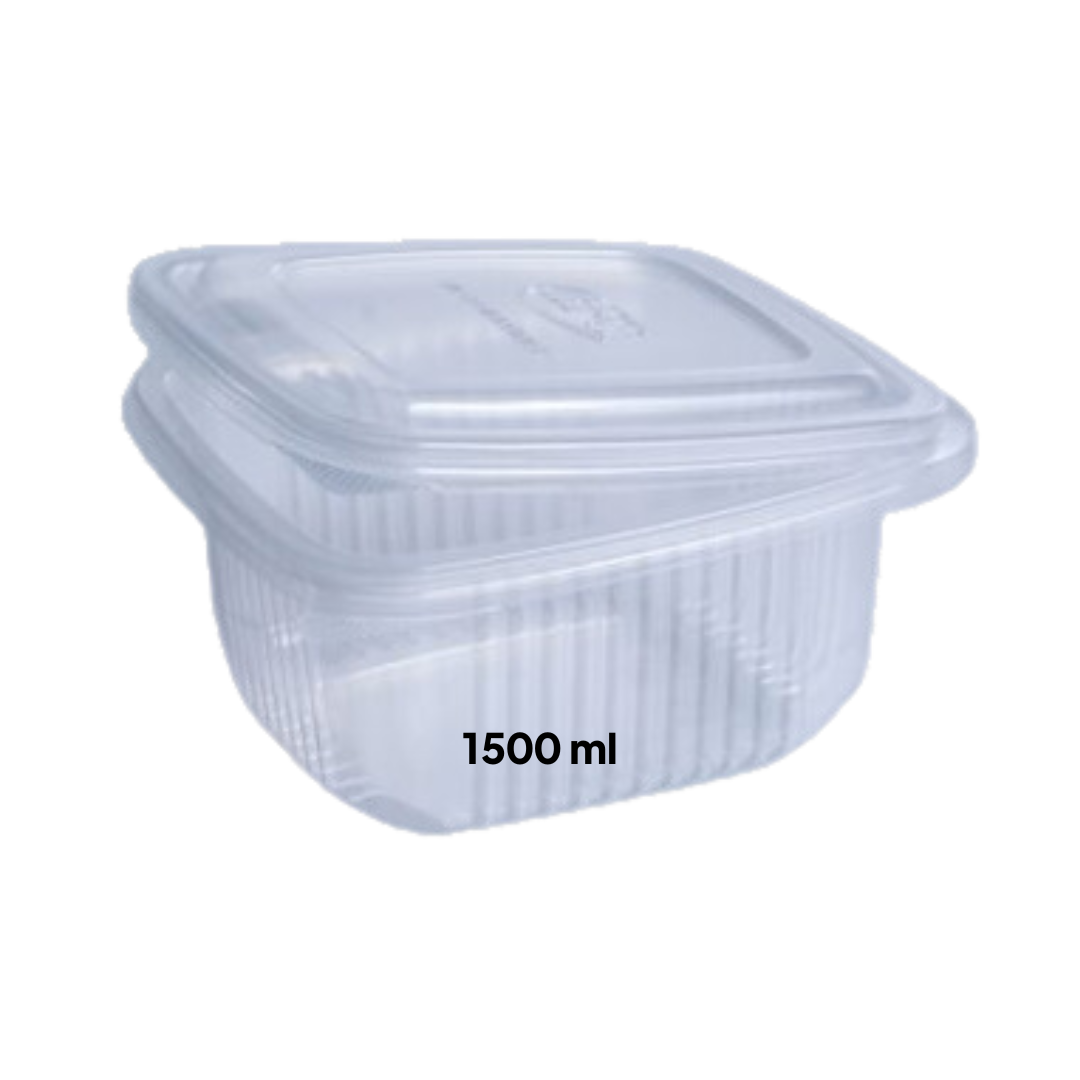 50 Barquettes Plastiques Alimentaires 1500ml