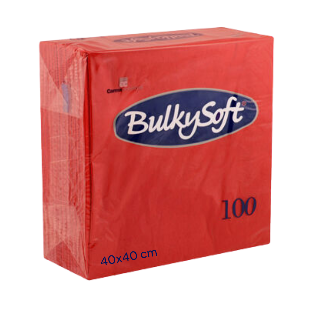 Serviettes Rouges Luxe Bulkysoft 2000pcs – 40×40 cm