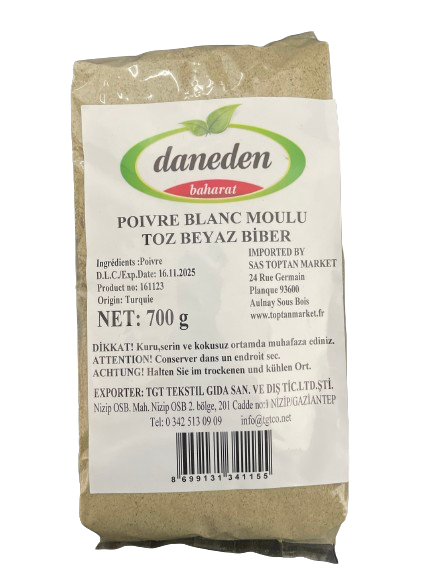 Daneden Poivre Blanc Moulu 700g