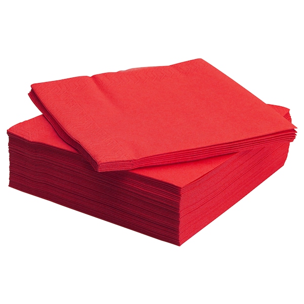 Serviettes Rouges Luxe 2 Pli 100 Pcs – 39×39 cm