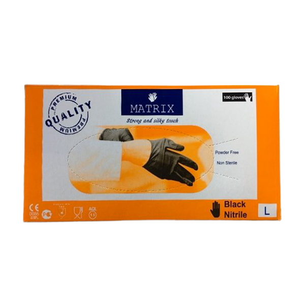GANT NOIR NITRILE NON POUDRE L * 100 Pcs