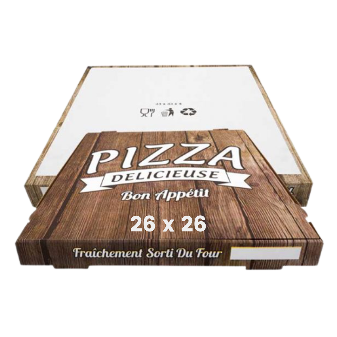 Boite à Pizza Kraft 26×26 100Pcs